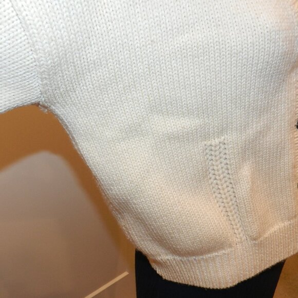 Demylee New York Peyton Wool Cotton Blend Knit Ivory Cream Cardigan Sweater XS - Picture 5 of 15